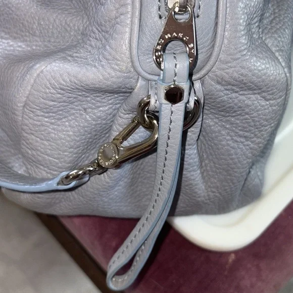 Marc Jacobs  Dome top satchel shoulder bag  Crossbody bag  leather blue gray EUC - Picture 17 of 17
